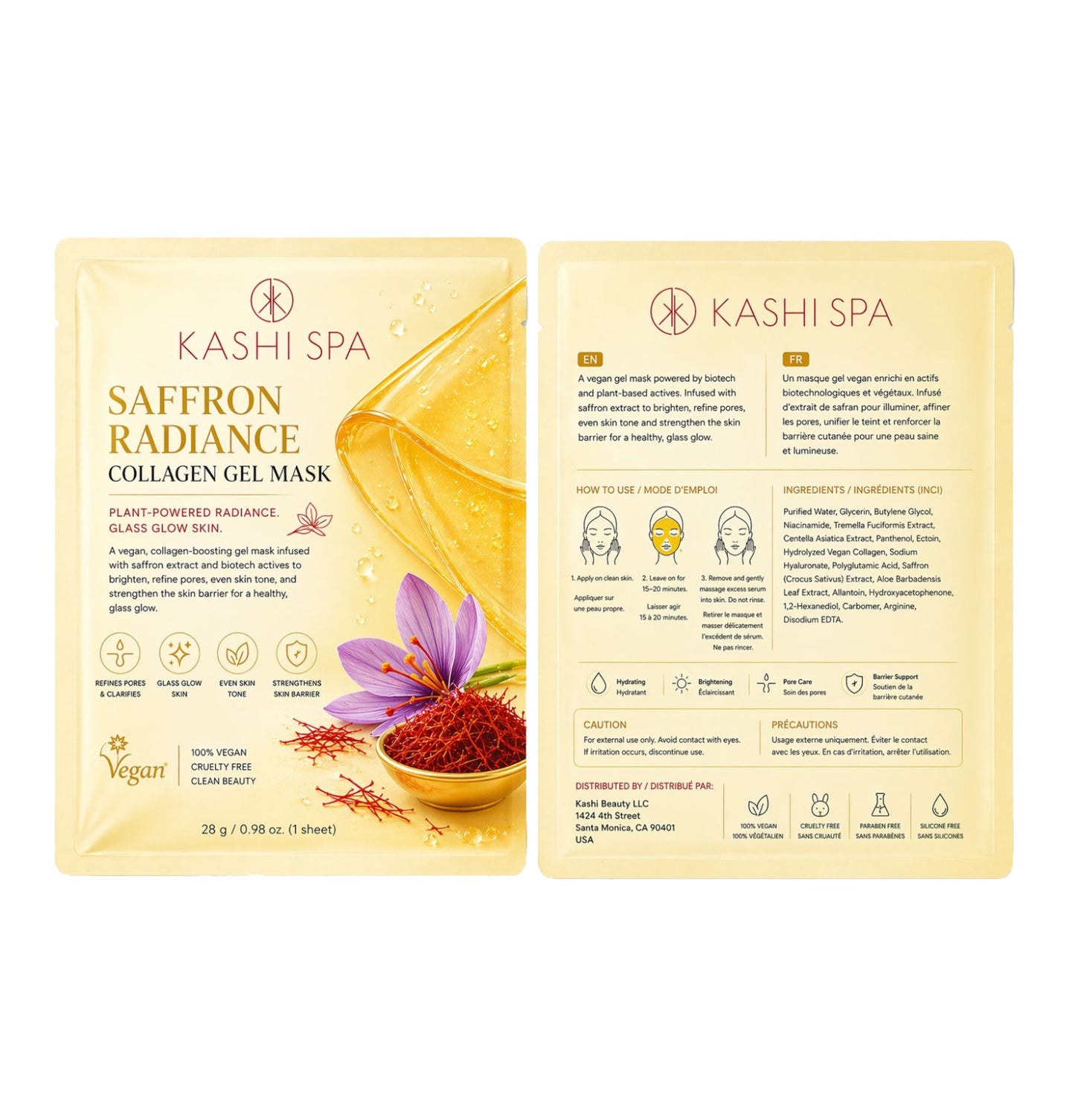 Saffron Radiance Collagen Gel Sheet Mask – Brightening & Glass Glow