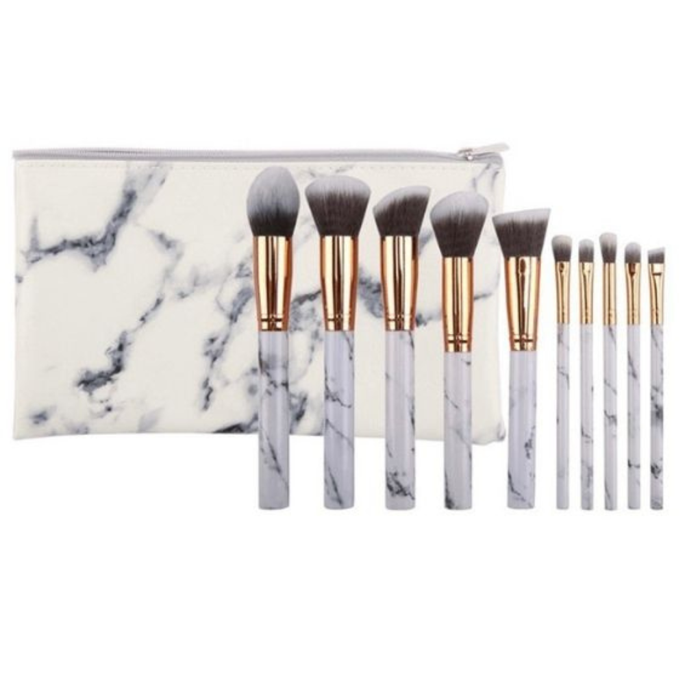 KASHI™ KOSMETICS MAKEUP BRUSHES- 10 pcs with make-up bag