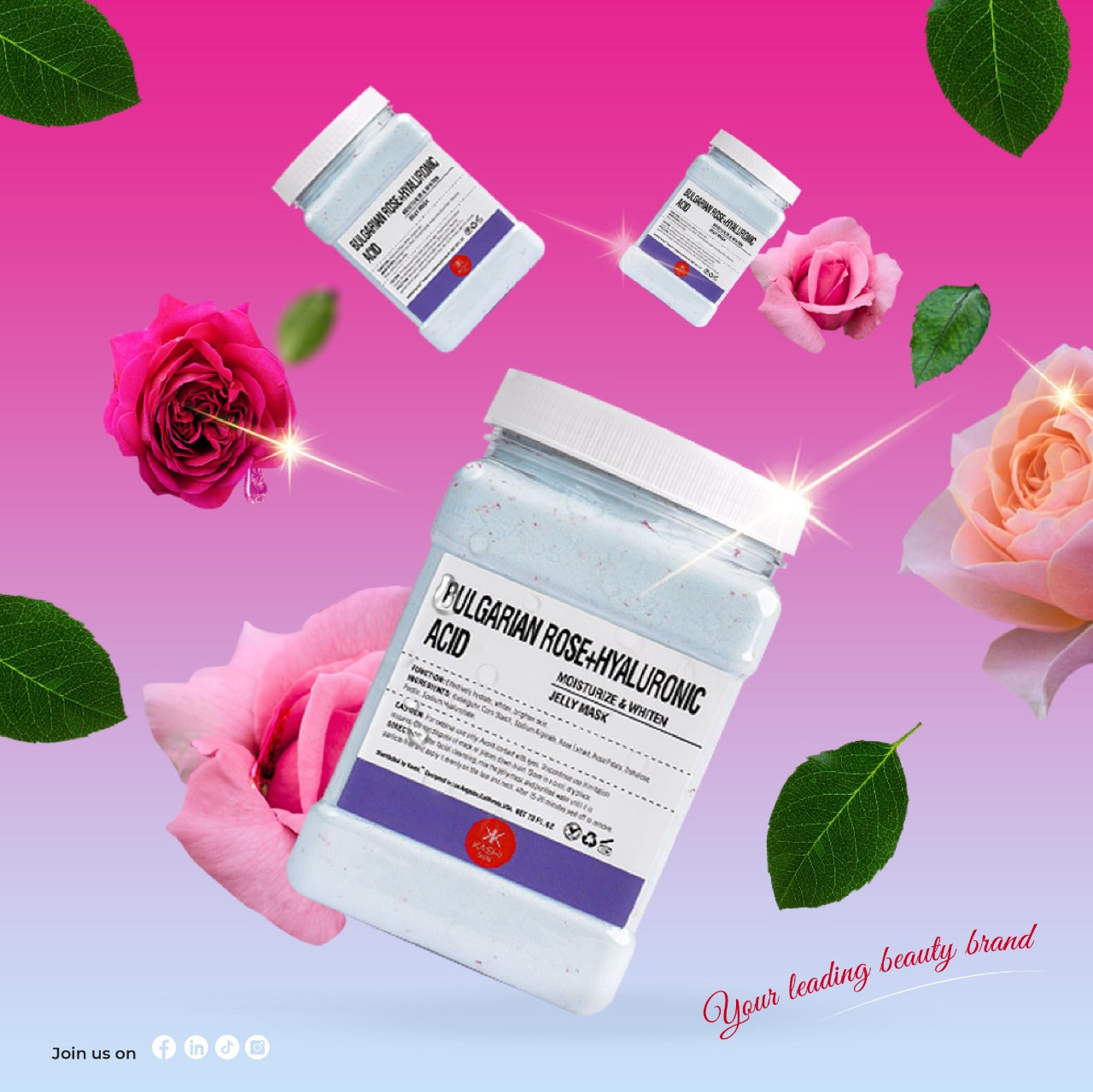 KASHI ™ BULGARIAN ROSE AND HYALURONIC ACID HYDROJELLY MASK